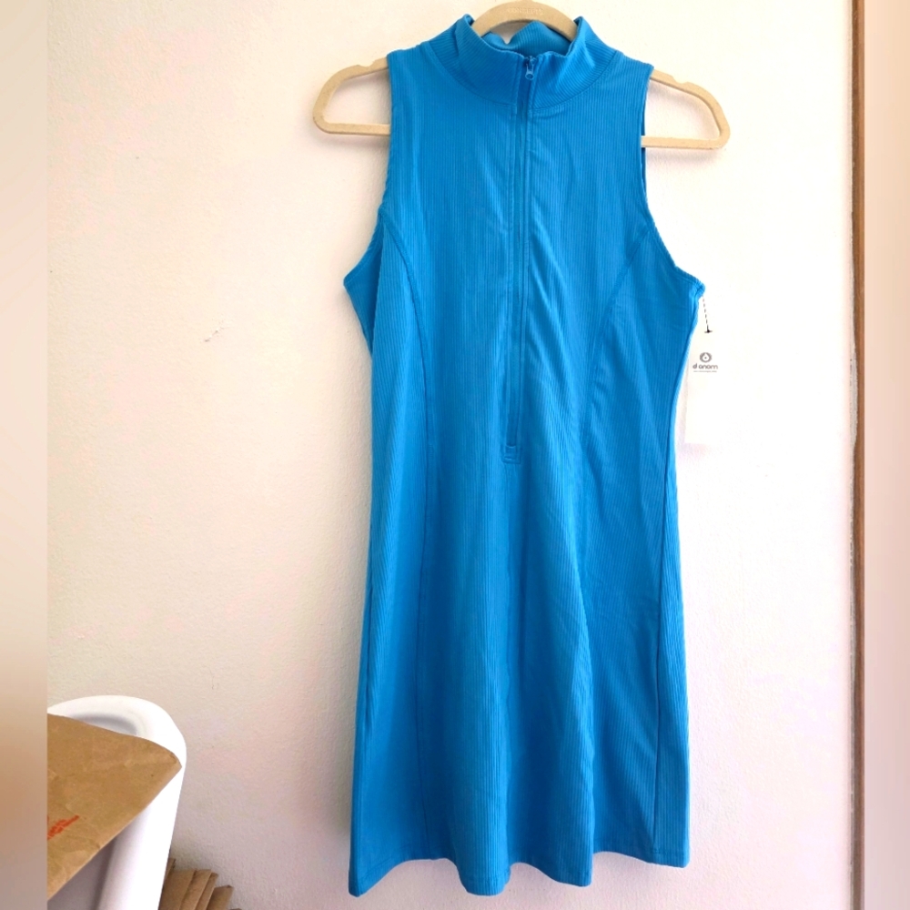 Mono B Teal Sleeveless Zip-Front Mini Dress - Picture 2 of 7